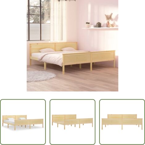 vidaXL Letto in pino -  Giroletto in Legno Massello di Pino 200x200 cm