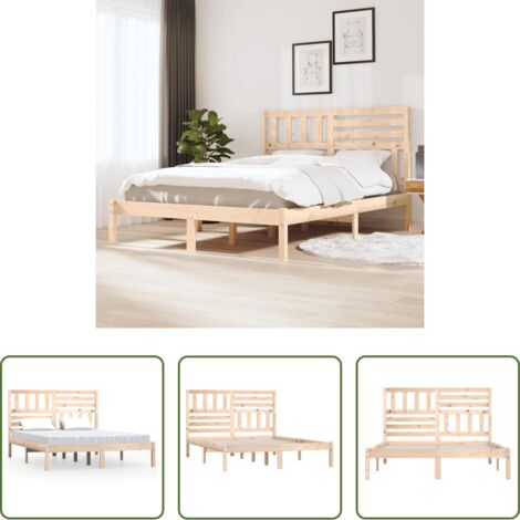 vidaXL Letto in pino -  Letto senza Materasso 120x190 cm in Legno Massello di Pino