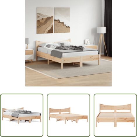 vidaXL Letto in pino -  Letto senza Materasso 120x190 cm in Legno Massello di Pino