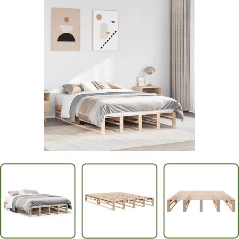 vidaXL Letto in pino -  Letto senza Materasso 120x190 cm in Legno Massello di Pino
