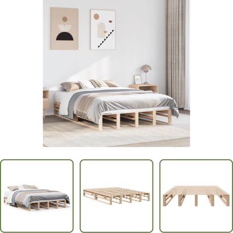 vidaXL Letto in pino -  Letto senza Materasso 120x200 cm in Legno Massello di Pino
