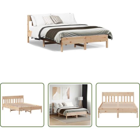 vidaXL Letto in pino -  Letto senza Materasso 120x200 cm in Legno Massello di Pino