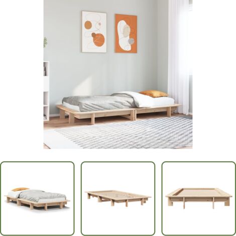 vidaXL Letto in pino -  Letto senza Materasso 90x200 cm in Legno Massello di Pino