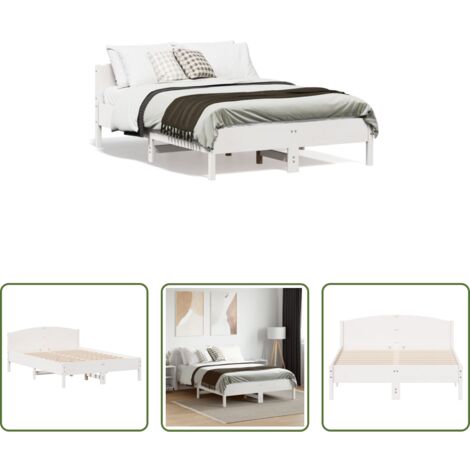 vidaXL Letto in pino -  Letto senza Materasso Bianco 120x190 cm Legno Massello di Pino
