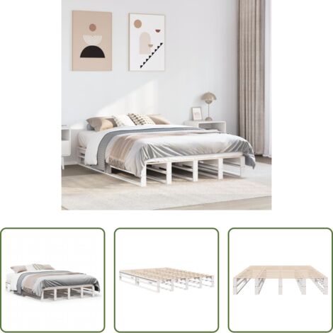 vidaXL Letto in pino -  Letto senza Materasso Bianco 120x190 cm Legno Massello di Pino