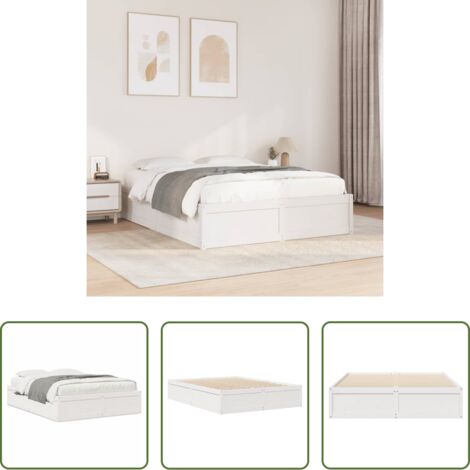 vidaXL Letto in pino -  Letto senza Materasso Bianco 140x190 cm Legno Massello di Pino