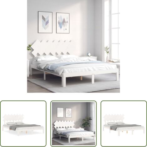 vidaXL Letto in pino -  Letto senza Materasso Bianco 140x190 cm Legno Massello di Pino