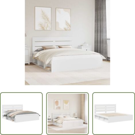 vidaXL Letto in pino massello -  Struttura del letto Bianco 180 x 200 cm Pino massello