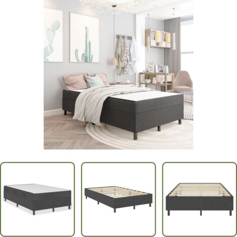 vidaXL Letto in tessuto -  Letto a Molle Grigio in Tessuto 120x200 cm