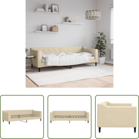 vidaXL Letto in tessuto -  Letto da Giorno Crema 80x200 cm in Tessuto