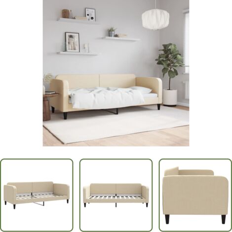 vidaXL Letto in tessuto -  Letto da Giorno Crema 80x200 cm in Tessuto