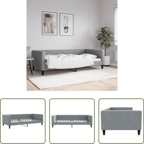 vidaXL Letto in tessuto -  Letto da Giorno Grigio Chiaro 100x200 cm in Tessuto
