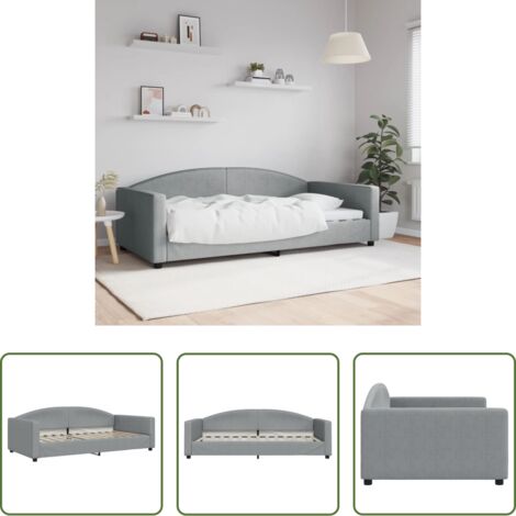vidaXL Letto in tessuto -  Letto da Giorno Grigio Chiaro 100x200 cm in Tessuto
