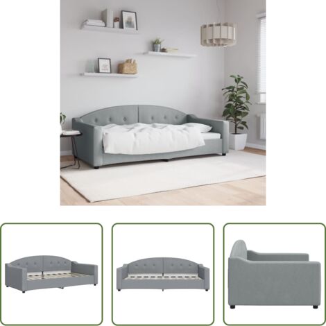 vidaXL Letto in tessuto -  Letto da Giorno Grigio Chiaro 90x190 cm in Tessuto