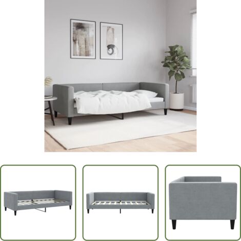 vidaXL Letto in tessuto -  Letto da Giorno Grigio Chiaro 90x190 cm in Tessuto