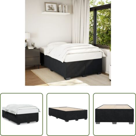 vidaXL Letto in velluto -  Giroletto senza Materasso Nero 120x200 cm Velluto