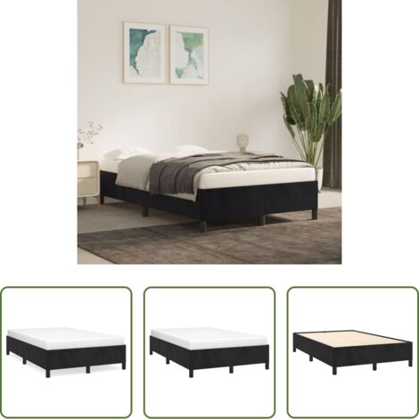 vidaXL Letto in velluto -  Giroletto senza Materasso Nero 120x200 cm Velluto