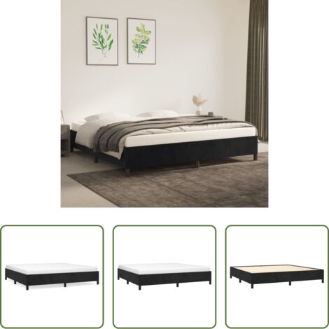 vidaXL Letto in velluto -  Giroletto senza Materasso Nero 200x200 cm in Velluto