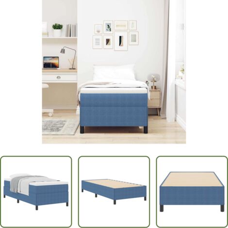 vidaXL Letto in velluto -  Letto a molle Blu 90 x 200 cm Tessuto in Cords