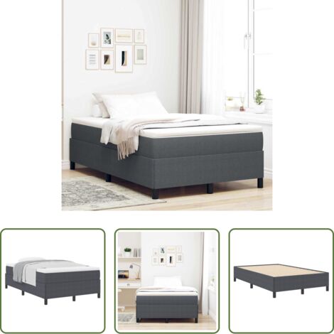 vidaXL Letto in velluto -  Letto a molle Grigio scuro 120 x 190 cm Tessuto in Cords