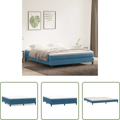 vidaXL Letto in velluto -  Letto a Molle senza Materasso Blu Scuro 180x220 cm Velluto