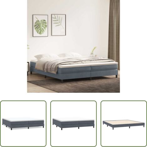 vidaXL Letto in velluto -  Letto a Molle senza Materasso Grigio Scuro 200x220 cm Velluto
