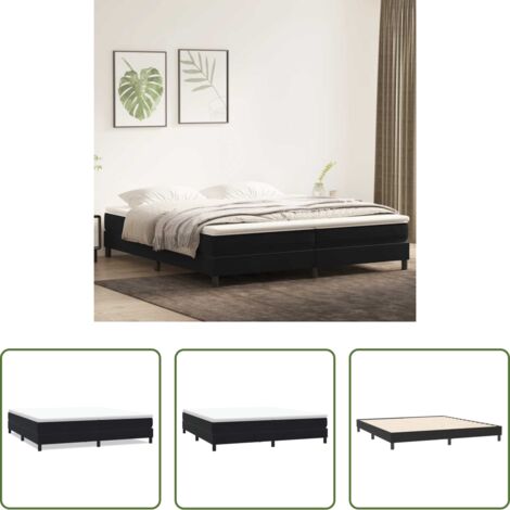 vidaXL Letto in velluto -  Letto a Molle senza Materasso Nero 200x220 cm in Velluto
