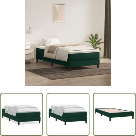vidaXL Letto in velluto -  Letto a Molle senza Materasso Verde Scuro 200x220 cm Velluto