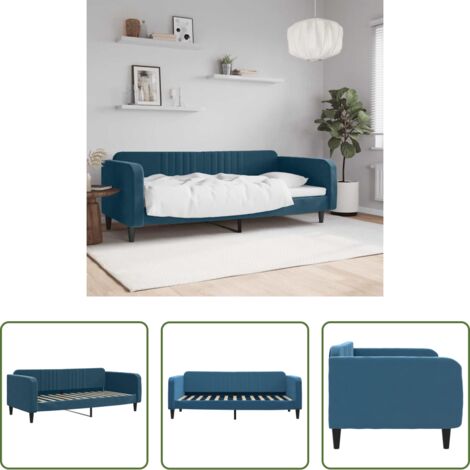 vidaXL Letto in velluto -  Letto da Giorno Blu 90x200 cm in Velluto