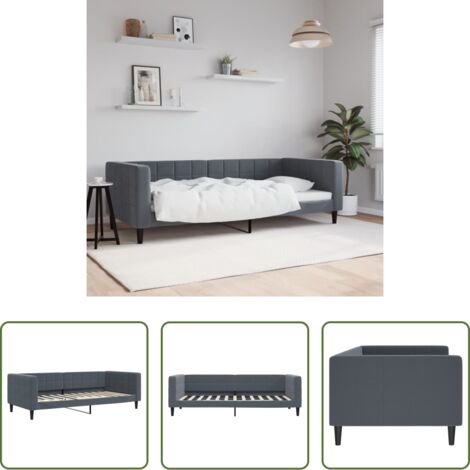 vidaXL Letto in velluto -  Letto da Giorno Grigio Scuro 90x200 cm in Velluto