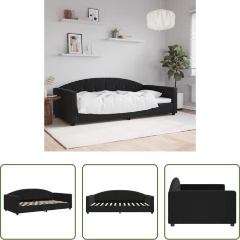 vidaXL Letto in velluto -  Letto da Giorno Nero 100x200 cm in Velluto
