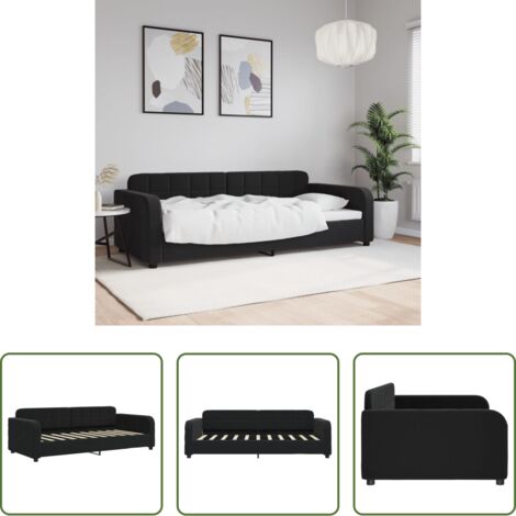 vidaXL Letto in velluto -  Letto da Giorno Nero 90x190 cm in Velluto