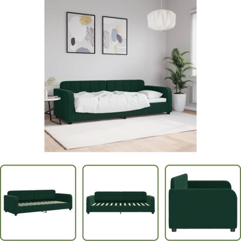 vidaXL Letto in velluto -  Letto da Giorno Verde Scuro 80x200 cm in Velluto