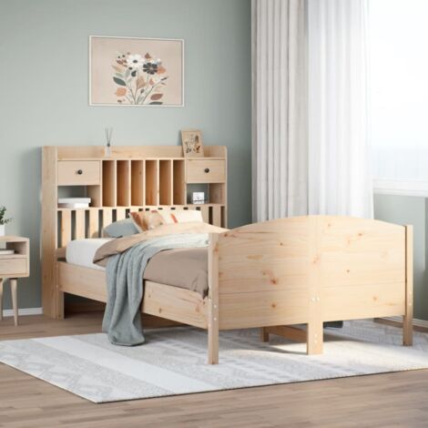 vidaXL Letto Libreria senza Materasso 135x190 cm in Legno di Pino