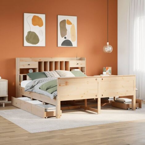 vidaXL Letto Libreria senza Materasso 180x200 cm in Legno di Pino