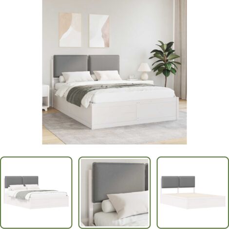 vidaXL Letto matrimoniale -  Letto con Testiera Rivestita Grigio chiaro 140 x 200 cm