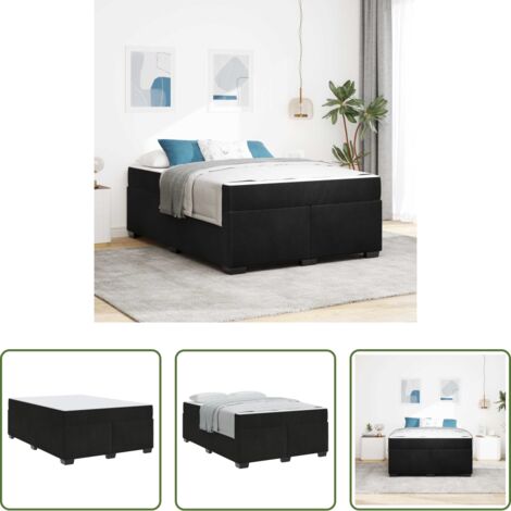 vidaXL Letto matrimoniale -  Struttura del letto con materasso Nero 140 x 200 cm Tessuto