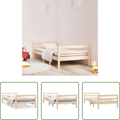 vidaXL Letto minimalista -  Giroletto senza Materasso 90x200 cm in Legno Massello di Pino