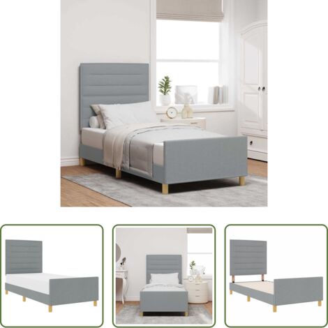 vidaXL Letto minimalista -  Struttura del letto Grigio chiaro 100 x 200 cm Tessuto