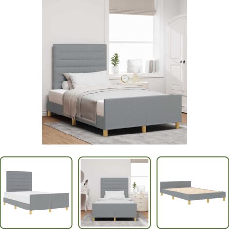 vidaXL Letto minimalista -  Struttura del letto Grigio chiaro 120 x 190 cm Tessuto