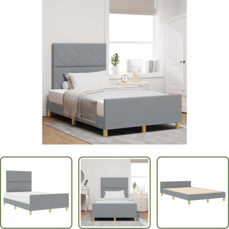 vidaXL Letto minimalista -  Struttura del letto Grigio chiaro 120 x 200 cm Tessuto