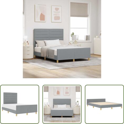 vidaXL Letto minimalista -  Struttura del letto Grigio chiaro 140 x 190 cm Tessuto