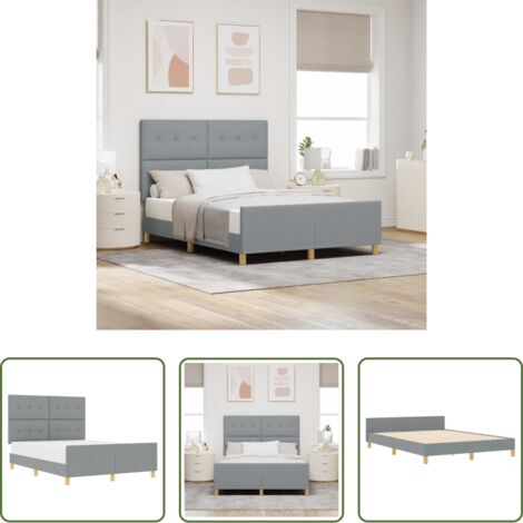 vidaXL Letto minimalista -  Struttura del letto Grigio chiaro 160 x 200 cm Tessuto