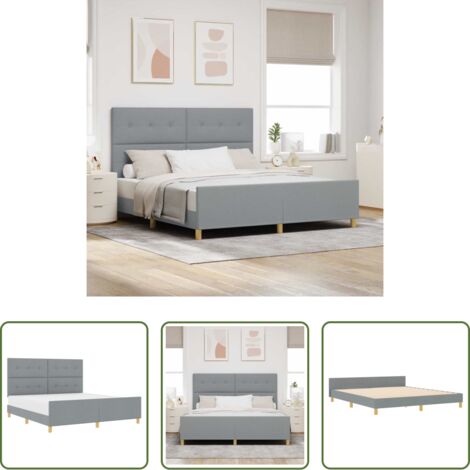 vidaXL Letto minimalista -  Struttura del letto Grigio chiaro 180 x 200 cm Tessuto