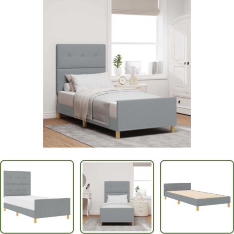 vidaXL Letto minimalista -  Struttura del letto Grigio chiaro 80 x 200 cm Tessuto