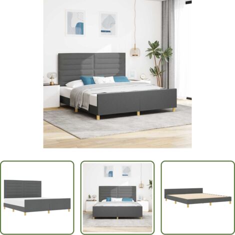 vidaXL Letto minimalista -  Struttura del letto Grigio scuro 180 x 200 cm Tessuto