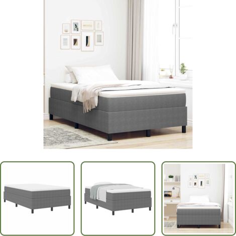 vidaXL Letto moderno -  Letto a molle Grigio chiaro e bianco 120 x 200 cm