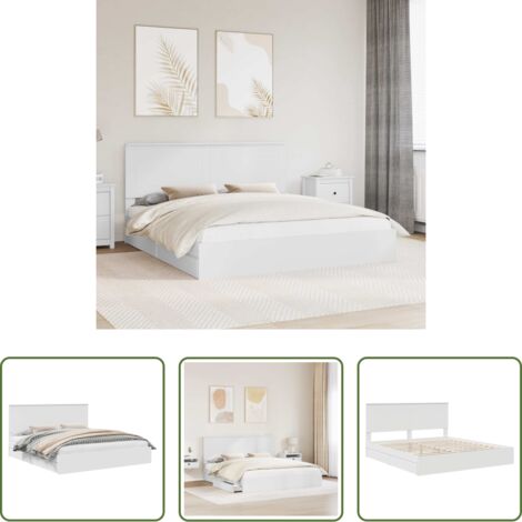 vidaXL Letto moderno -  Letto con Contenitore Bianco 180 x 200 cm Legno multistrato