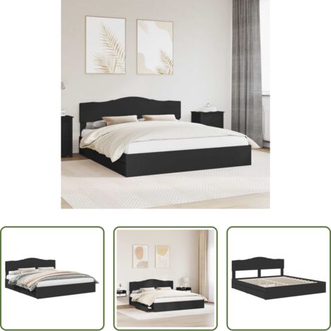 vidaXL Letto moderno -  Letto con Contenitore Nero 200 x 200 cm Legno multistrato