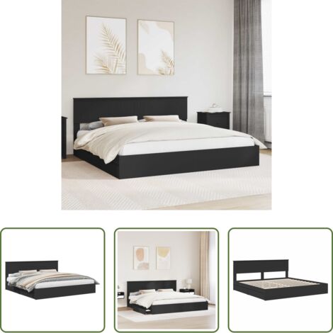 vidaXL Letto moderno -  Letto con Contenitore Nero 200 x 200 cm Legno multistrato